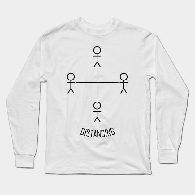 Social distancing t-shirt Long Sleeve T-Shirt by Andrianart17